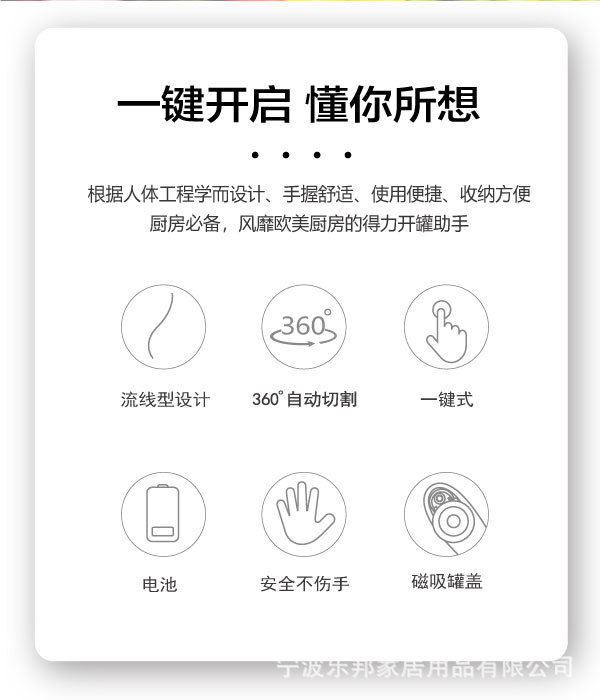 Cross-border TV shopping electric can opener, bottle opener, kitchen electric small tools can opener pic 3