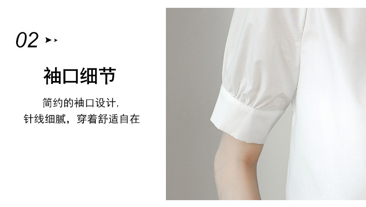 A niche chiffon shirt and top for summer 2024, a new short-sleeved shirt for women with a French style that makes them look slimmer pic 7