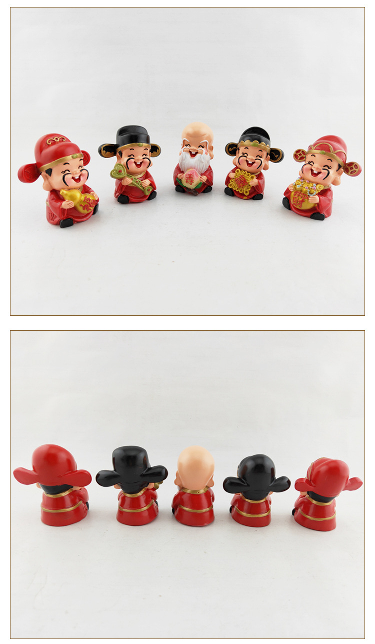 卡通财神五福财神摆件家居装饰中式商务礼品五圣君摆件财神摆设详情9