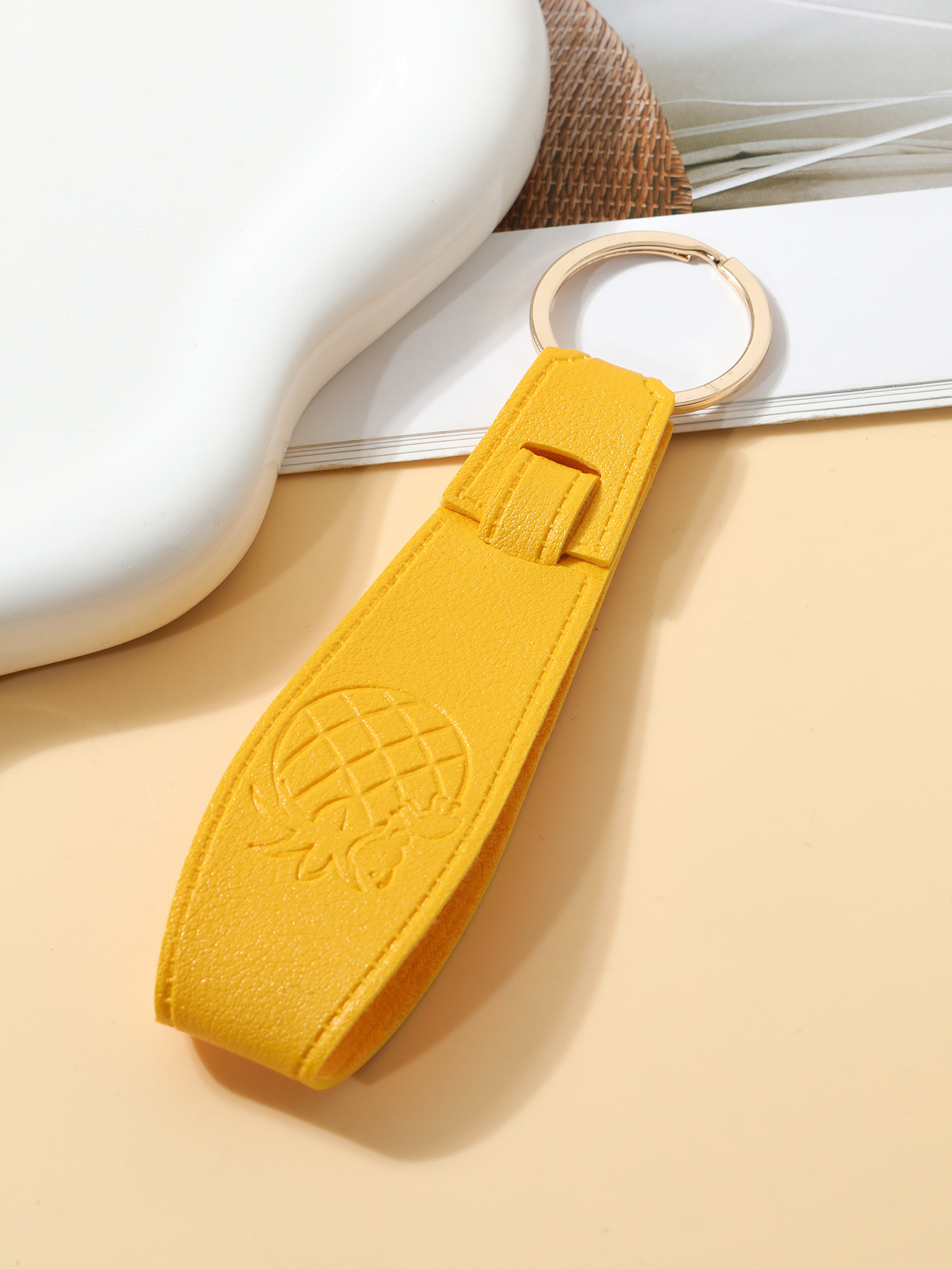 菠萝长款皮革通用钥匙扣便宜简约包包挂件汽车ins饰品礼物详情12