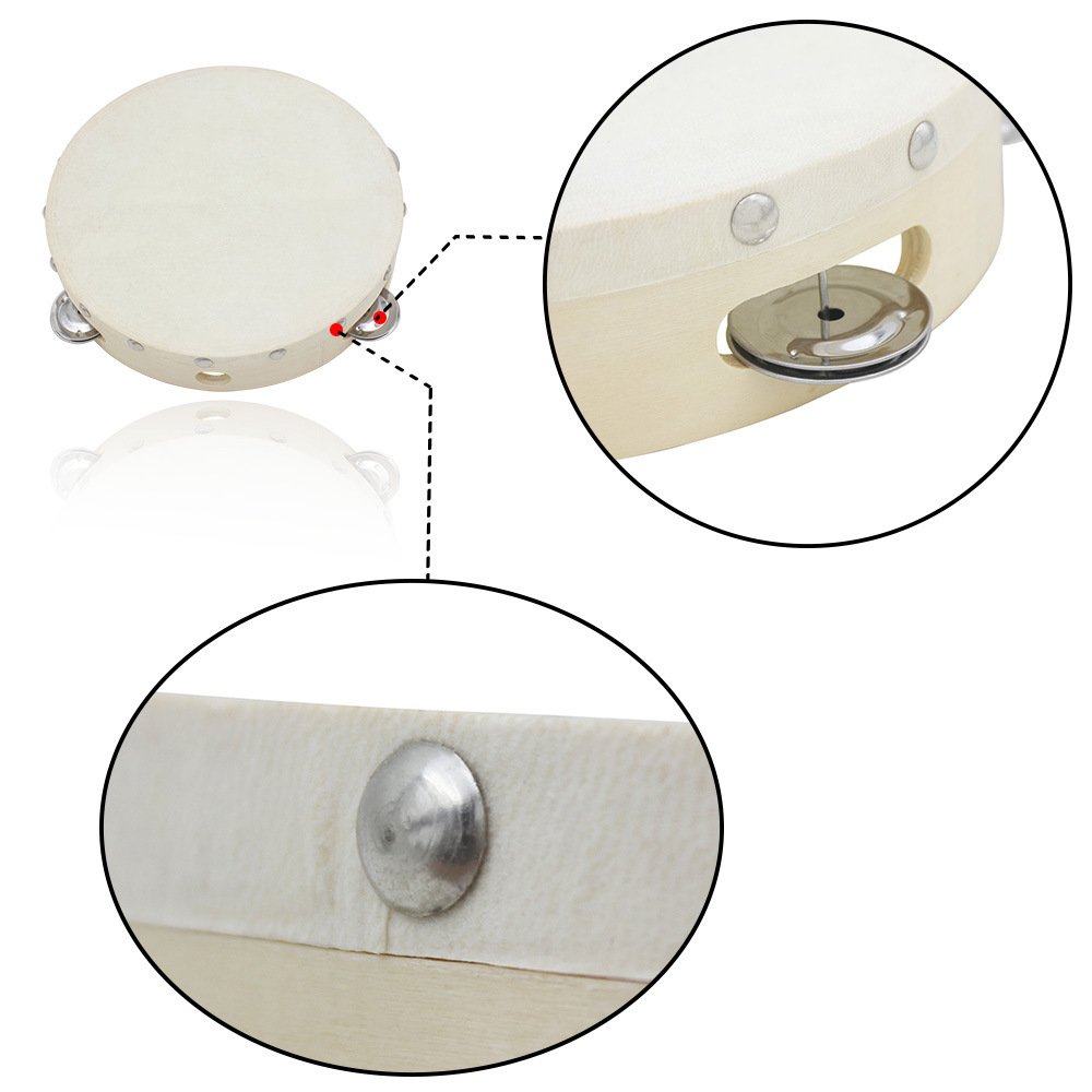 批发8寸手摇铃鼓奥尔夫打击乐器木质铃鼓儿童舞蹈教具手拍鼓乐器详情6