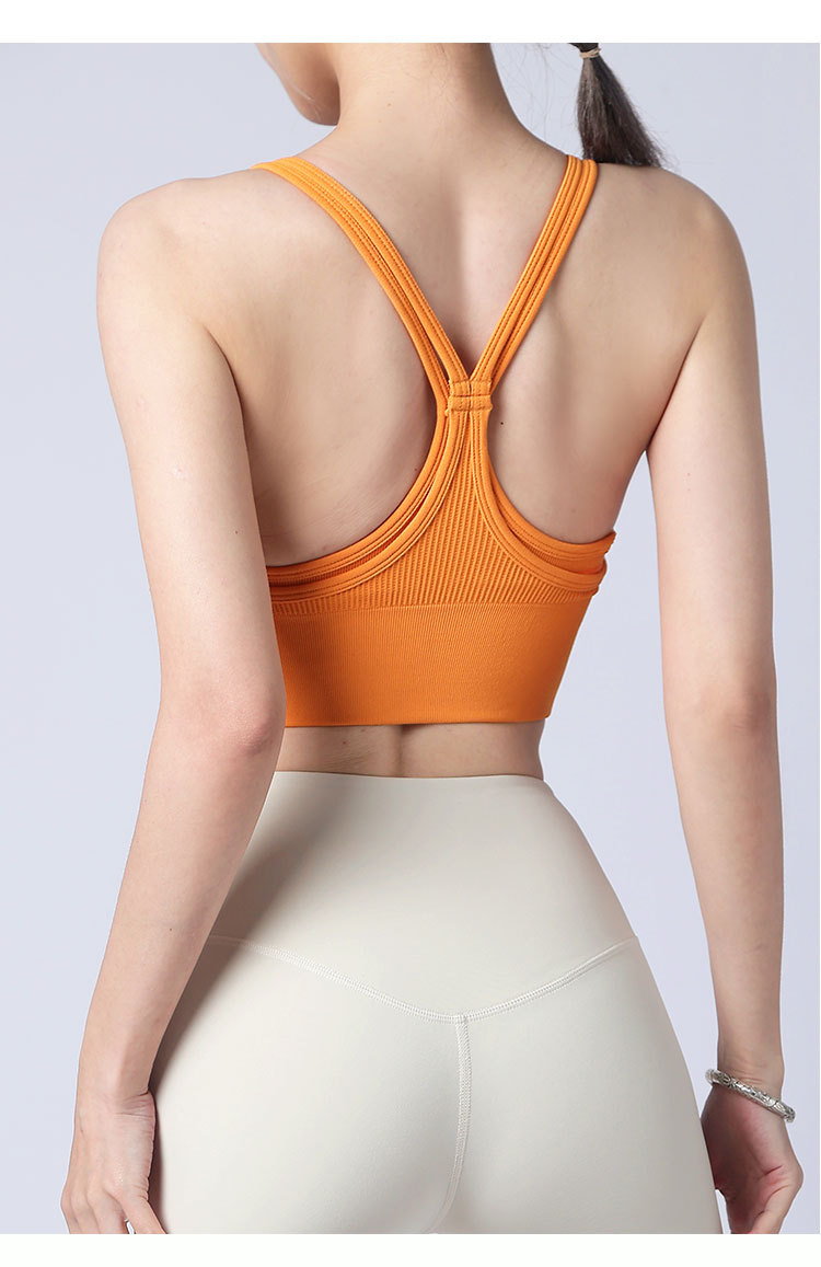 lulu double-layer shock-absorbing bra with breast pad, detachable, rims, yoga top, high-strength sports underwear for women pic 10