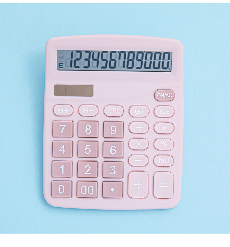 The multi-functional macaron 12-digit large screen dual-power solar calculator is specially designed for office use, students and accountants pic 11