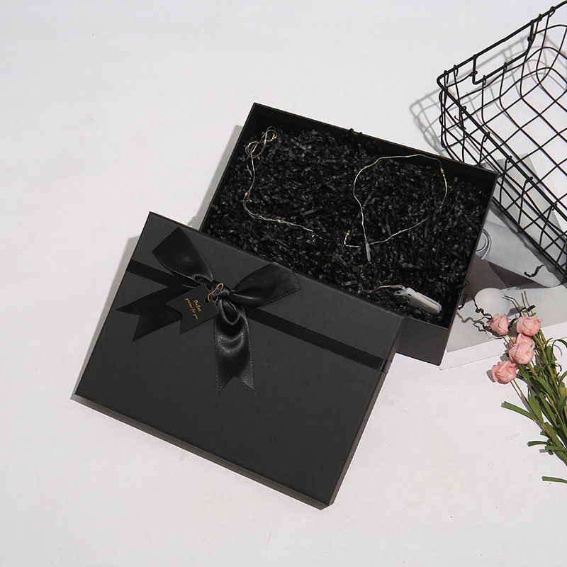 Black gift box, empty box, wholesale gift box, birthday souvenir gift box, present box, super large and high-end gift packaging box pic 7