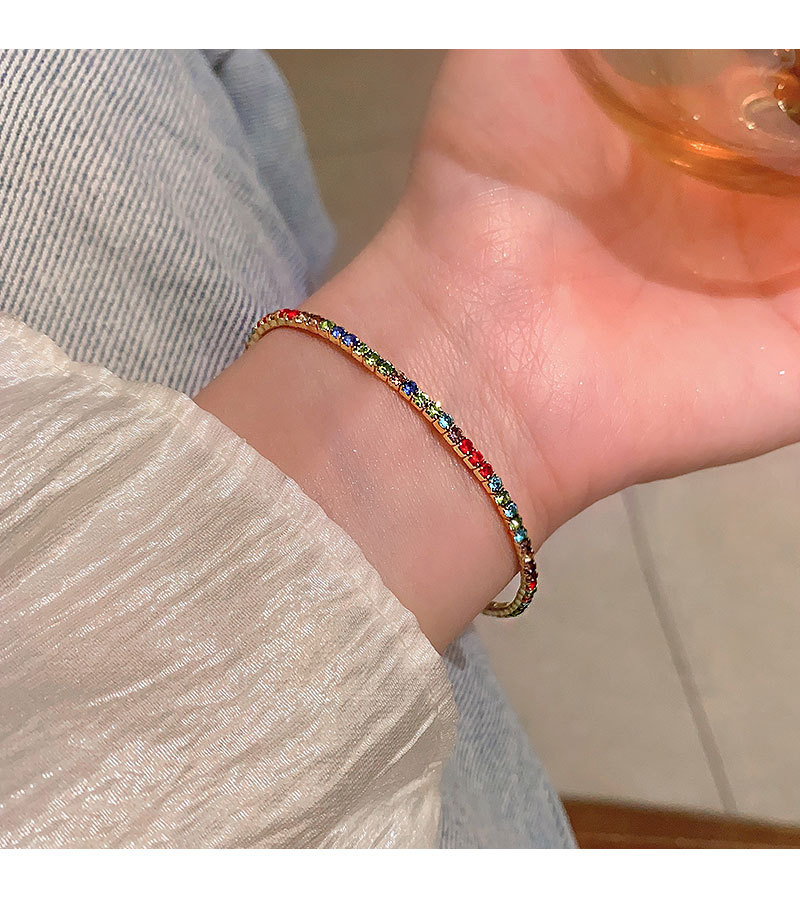 彩色锆石弹力绳手链女高级感轻奢气质闺蜜学生手镯时尚爆款手饰品详情15