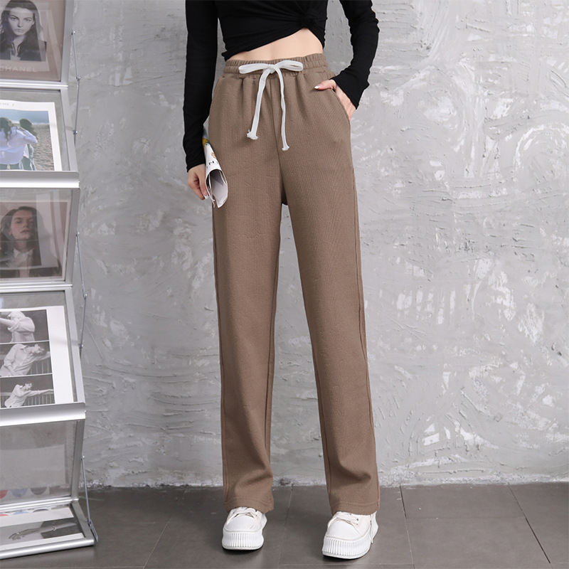 Early spring pure cotton fashionable casual set for women, loose, sporty and slimming straight-leg high-waisted wide-leg pants, zipper hooded jacket pic 56