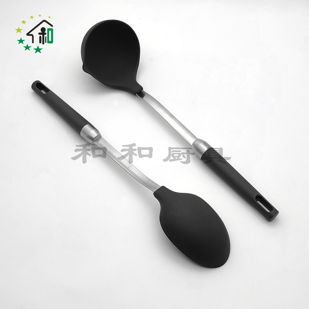 304 stainless steel spatula kitchenware set, kitchen silicone spatula household items, soup spoons, stir-frying and cooking silicone utensils pic 20