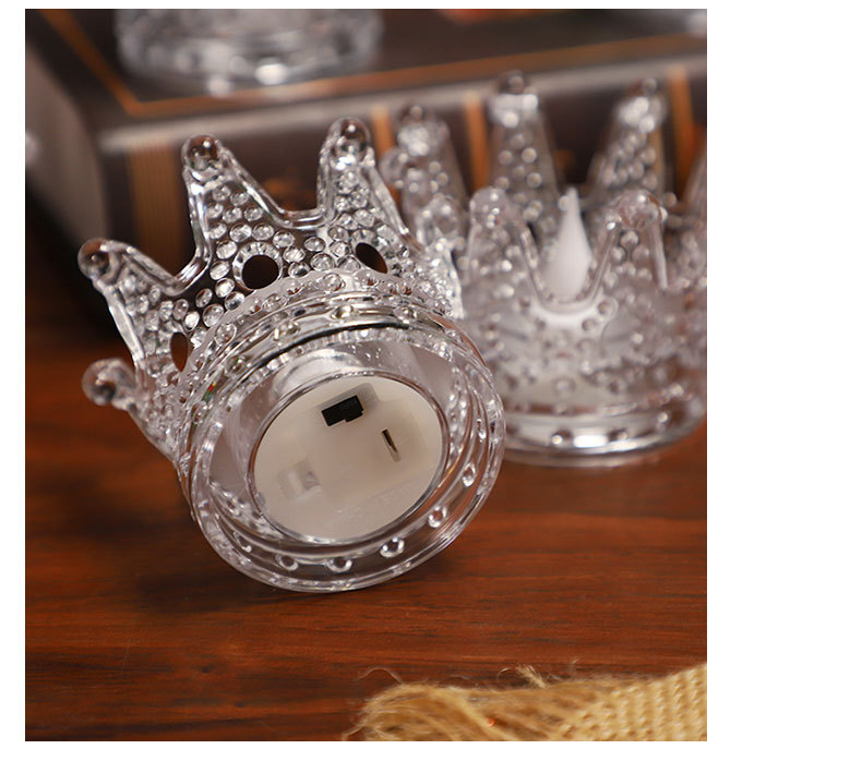 Amazon transparent candle light, crown electronic candle, led light, desktop anti-realistic candle, golden heart-shaped night light pic 11