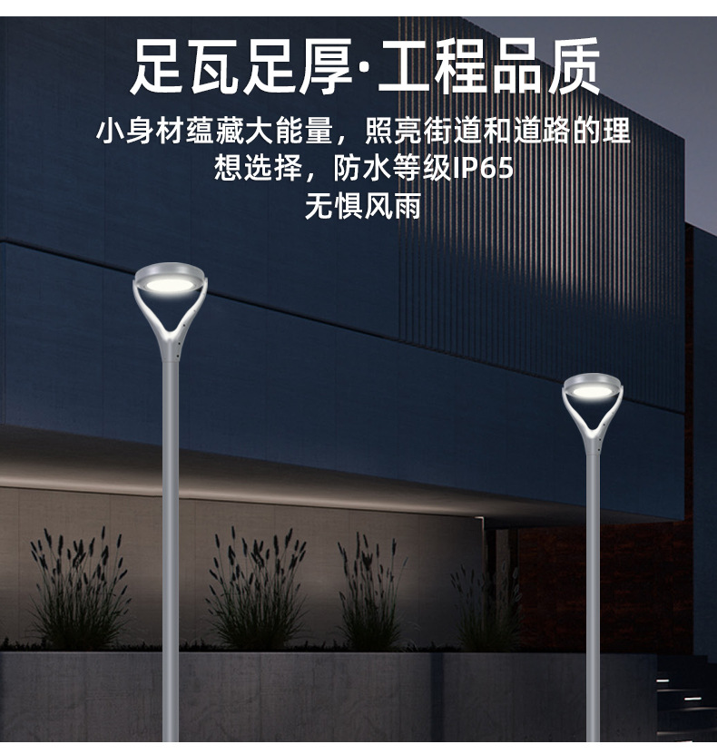 厂家批发防水户外景观公园led路灯 小区照明特亮3米太阳能庭院灯详情12