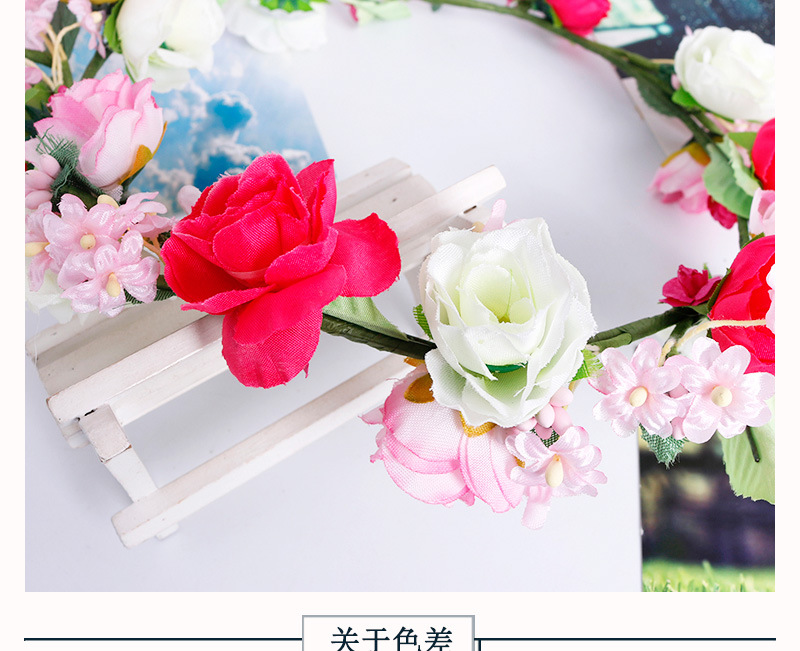 Xinyun Factory Direct sales of garland bride headwear, European and American Bohemian summer pink hair bands, Hawaiian headwear accessories pic 11