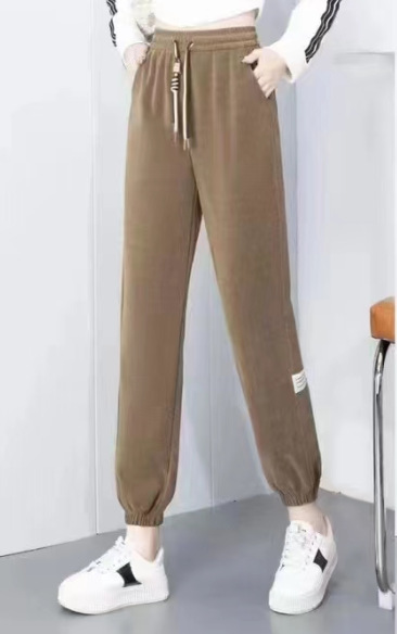 抖快直播春秋季爆款女裤高腰抽绳休闲裤单裤时尚女式卫裤萝卜裤子详情7