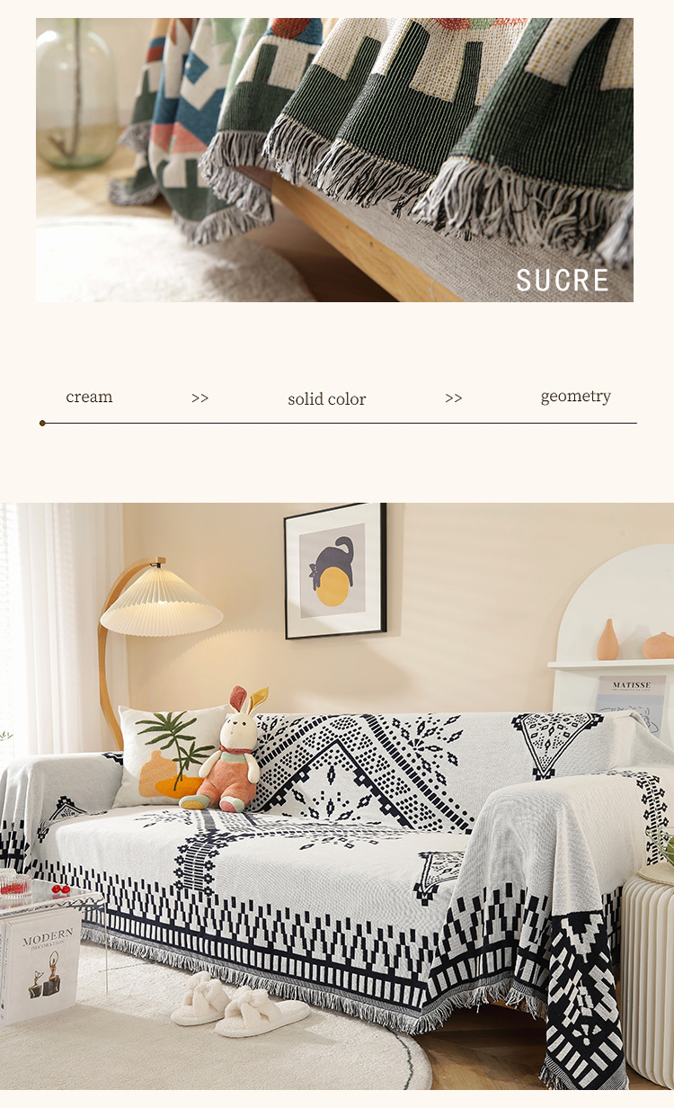 北欧ins风沙发毯沙发巾盖布户外客厅沙发盖巾双面靠加厚背巾露营详情18
