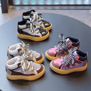 儿童AJ童鞋2022年秋冬款女童加绒高帮运动鞋二棉男童休闲板鞋潮牌详情4