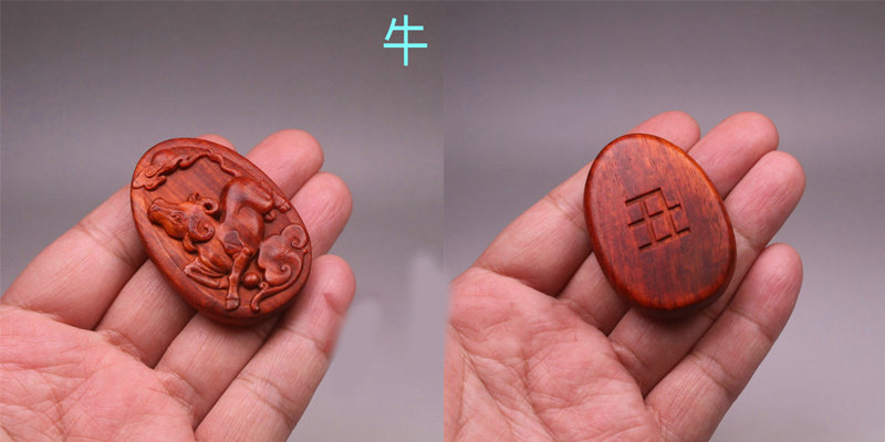 A cute red horse pendant necklace made of rosewood, featuring twelve zodiac animal carvings, and long sweater chains for both men and women pic 5