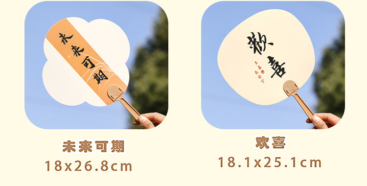 中国风书法文字小扇子创意异形励志文字手摇扇夏季古风扇子小礼品详情7
