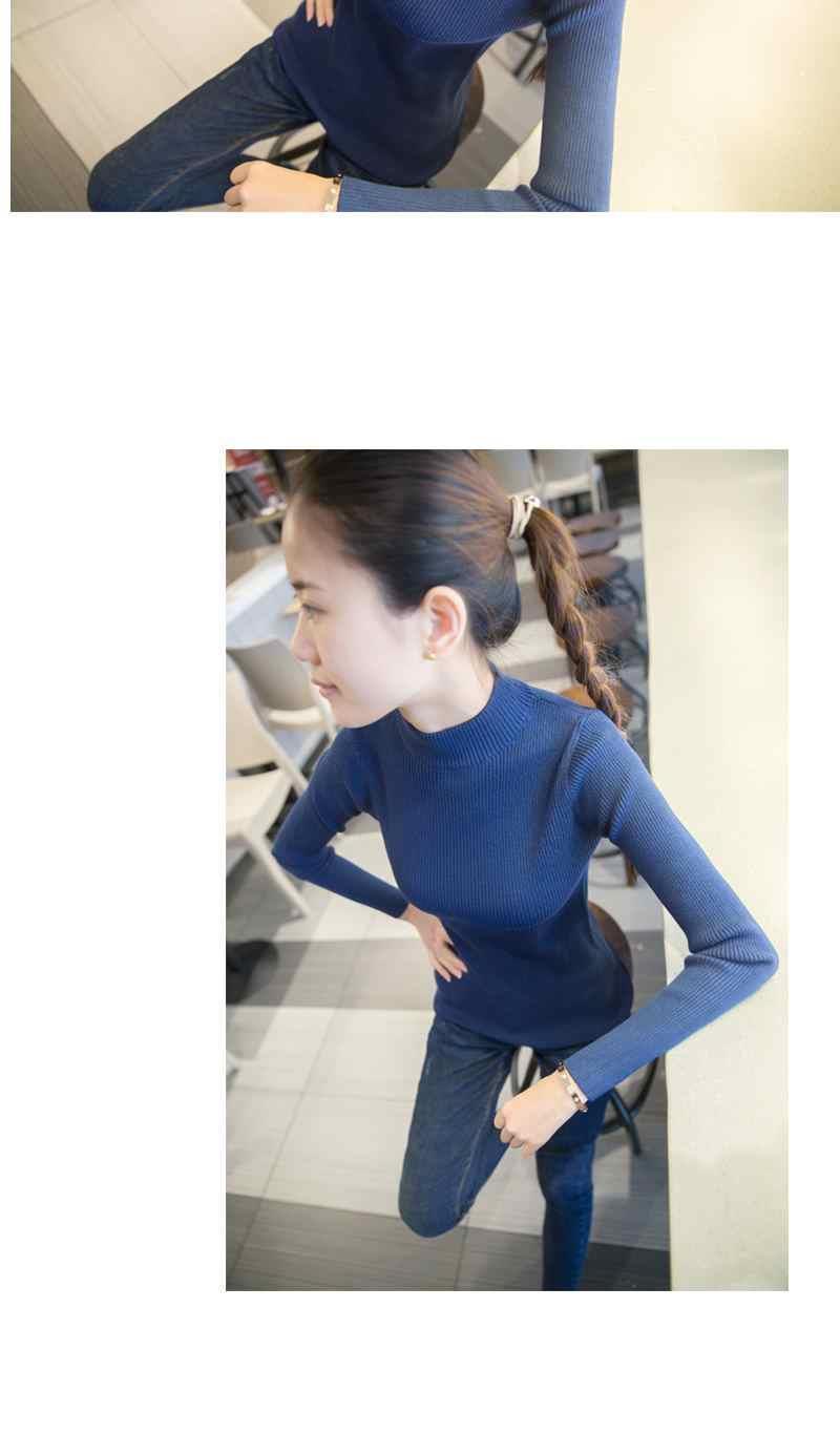 半高领毛衣女打底衫2021秋冬新款长袖内搭上衣中领修身洋气针织衫详情4