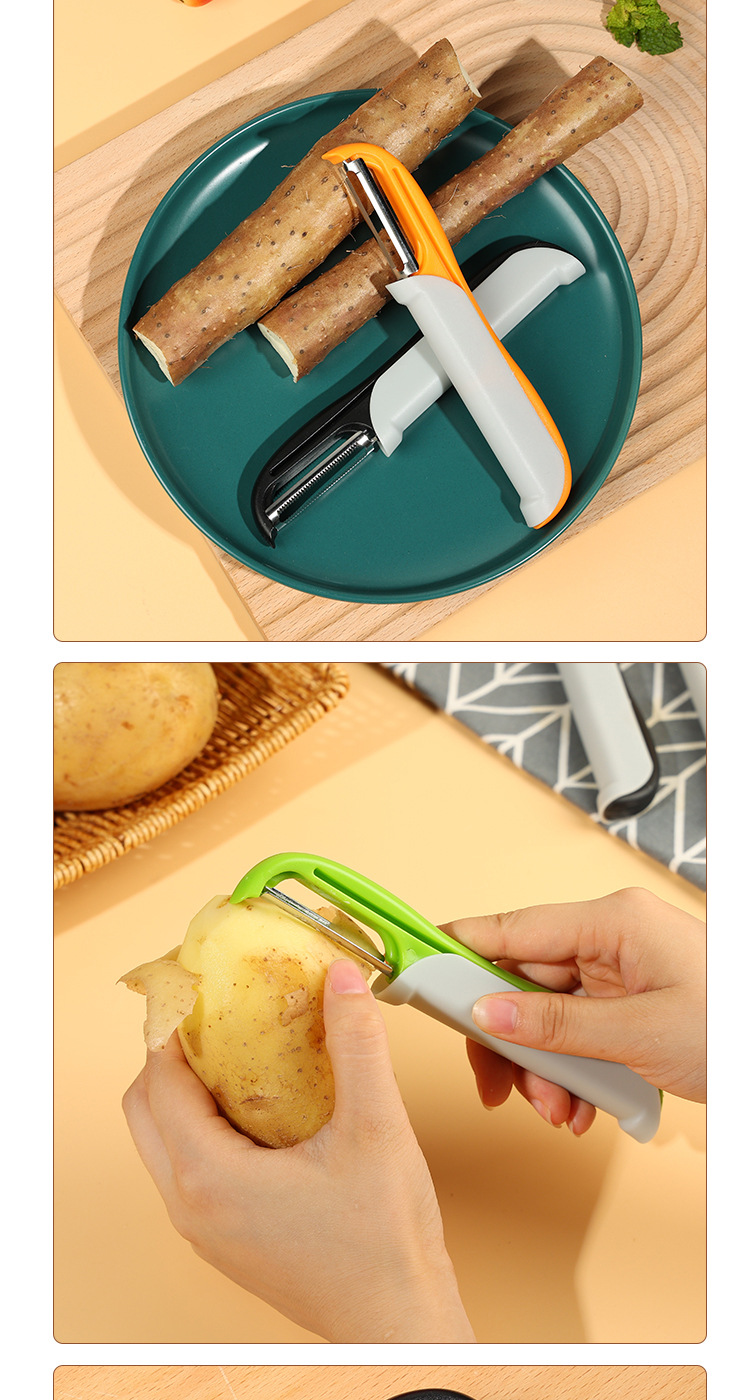 不锈钢双头刨多功能瓜刨水果削皮器二合一水果土豆削皮刀详情11