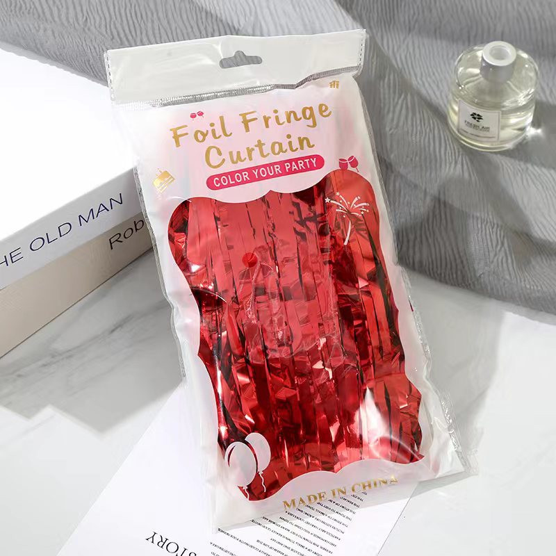 跨境1*2M派对高亮雨丝帘墙面氛围装饰流苏门帘生日婚庆布置彩带详情5