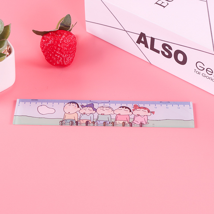 Crayon Shin-chan anime cartoon acrylic ruler, student stationery, drawing measurement, learning and office scale tool pic 5
