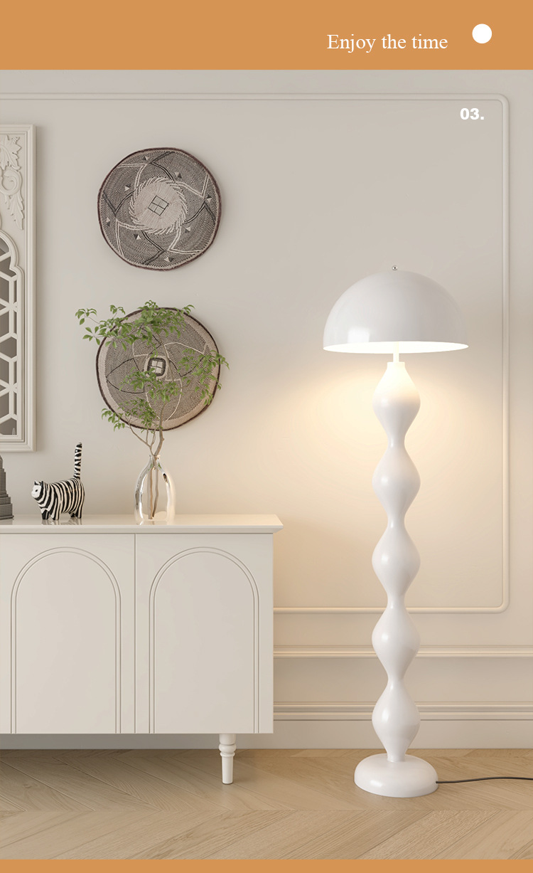 Mid-style mushroom floor lamp, Nordic simple cream style living room sofa beside exhibition hall designer style decorative lamp pic 9