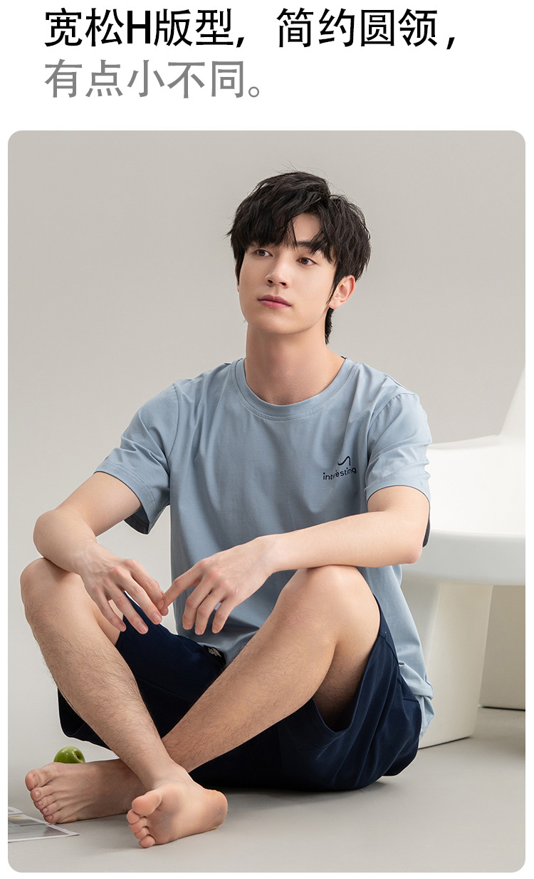 男士睡衣男款夏季纯棉短袖短裤2025年新款套装男生家居服韩式夏款详情18