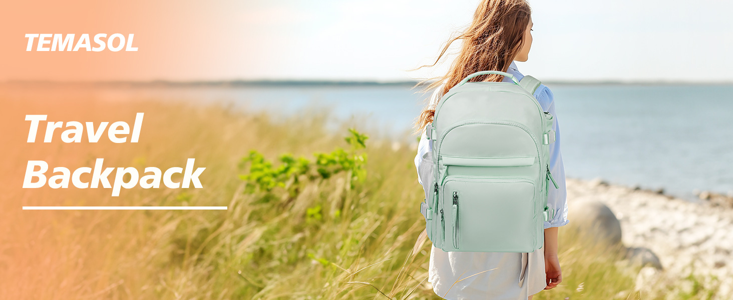 跨境新款旅行背包女士双肩包大容量登机出差旅行行李电脑包详情1