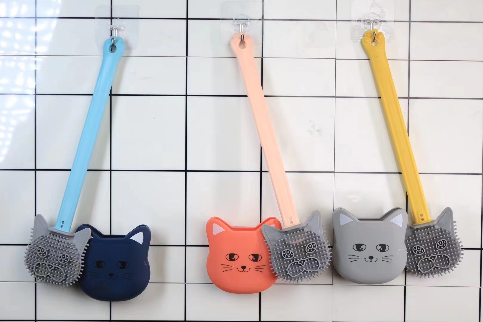 马桶刷家用无死角卫生间免打孔硅胶清洗神器挂墙式壁挂式厕所刷子详情2