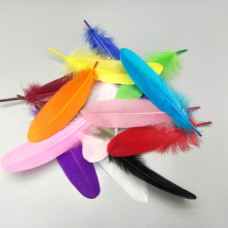 High-quality goose feathers, hard and fluffy, wholesale in stock, DIY colorful feathers, wedding decoration materials, white goose feathers pic 26