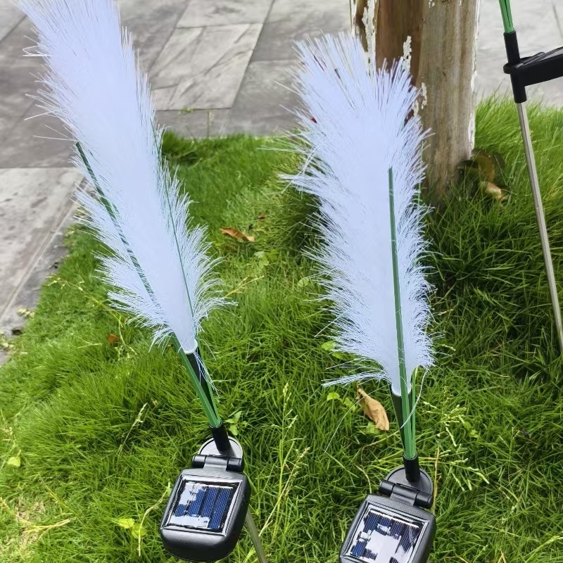 Cross-border outdoor solar optical fiber reed ground insertion simulation reed landscape courtyard decorative lights and reed lighting lights pic 9