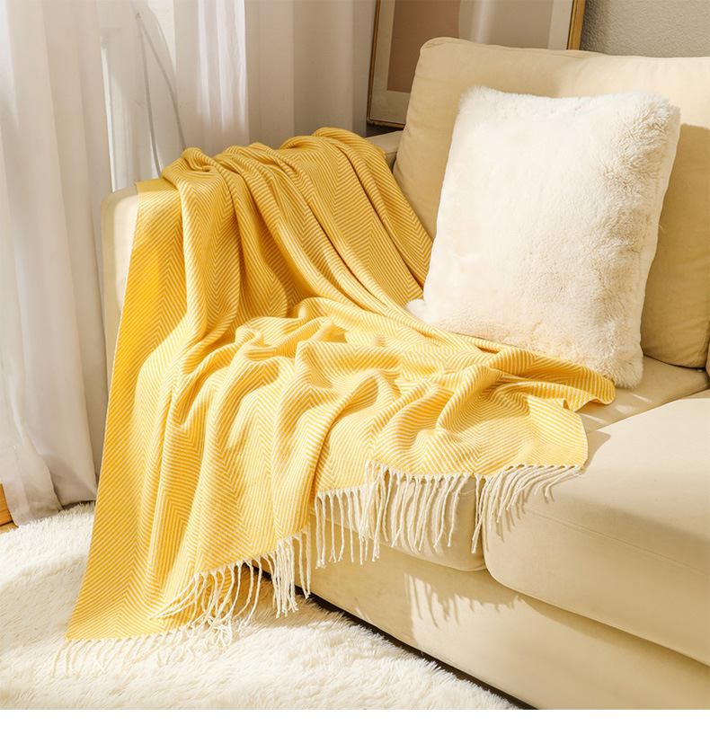 Sofa cover blanket, bed tail cover blanket, woven blanket, air conditioning blanket, shawl blanket, summer cooling blanket, nap blanket, towel wholesale pic 26