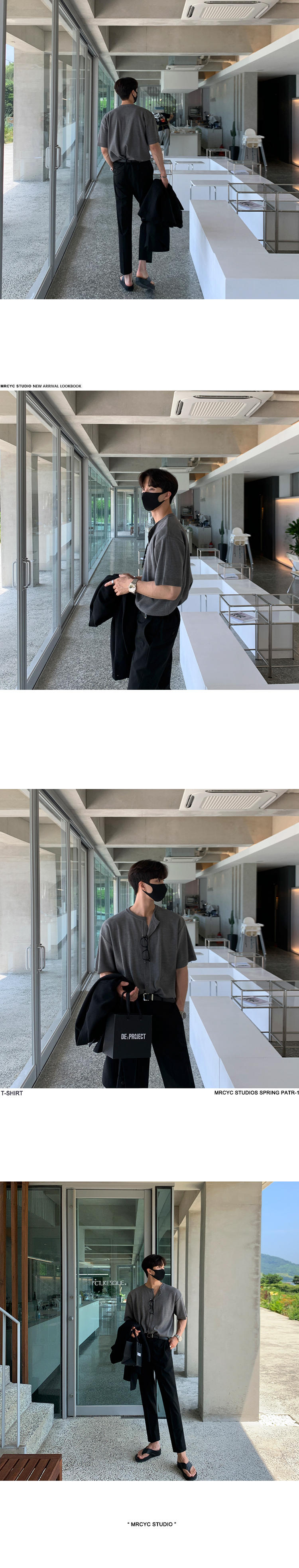 MYQ短袖针织开衫T恤男夏季韩版潮流轻熟风宽松纯色半袖开衫外套详情7