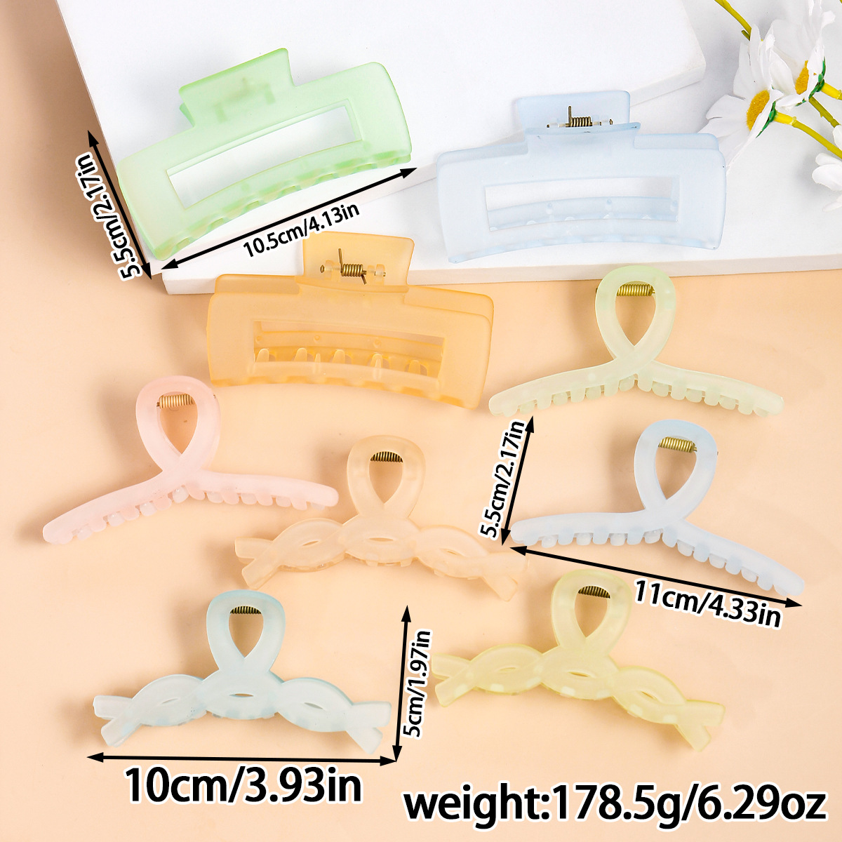 The Qiyue Amazon cross-border hair clip features a matte, same-color shark clip with a simple and elegant style. It is a hair accessory for the back of the head pic 13