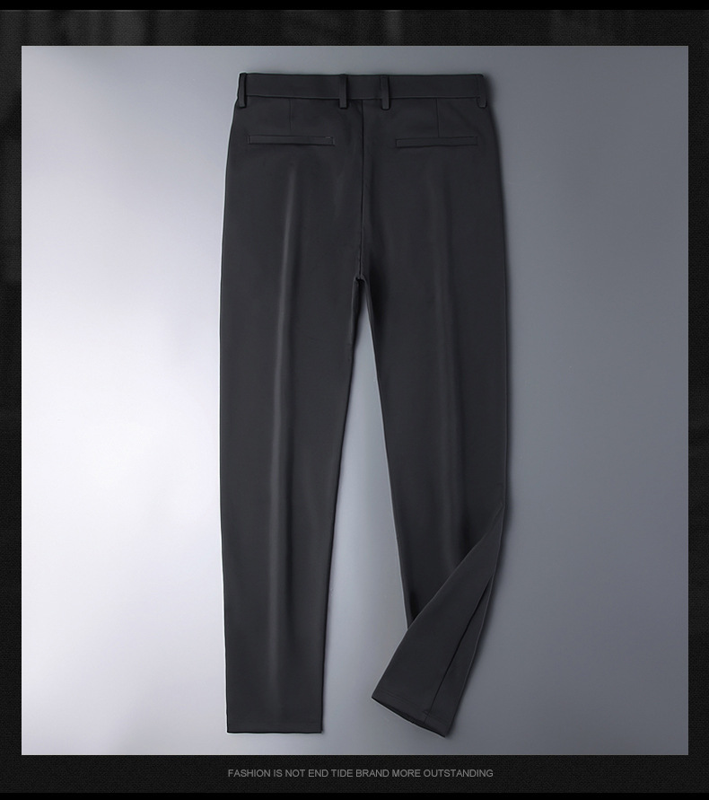 High-end business casual pants for men 2022 autumn and winter, thickened long pants, youth straight, elastic, wrinkle-free and drape dress pants pic 55
