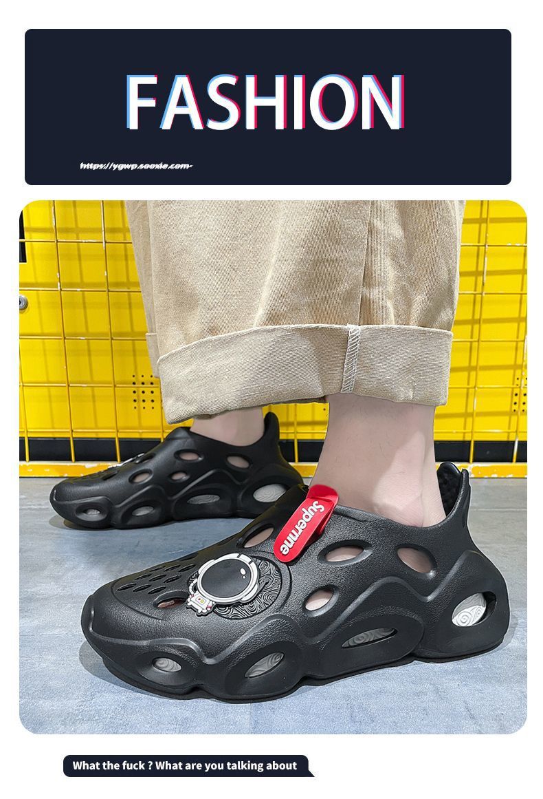 洞洞鞋男款夏季外穿超软防滑耐磨外出男士新款凉鞋厚底踩屎感拖鞋详情1