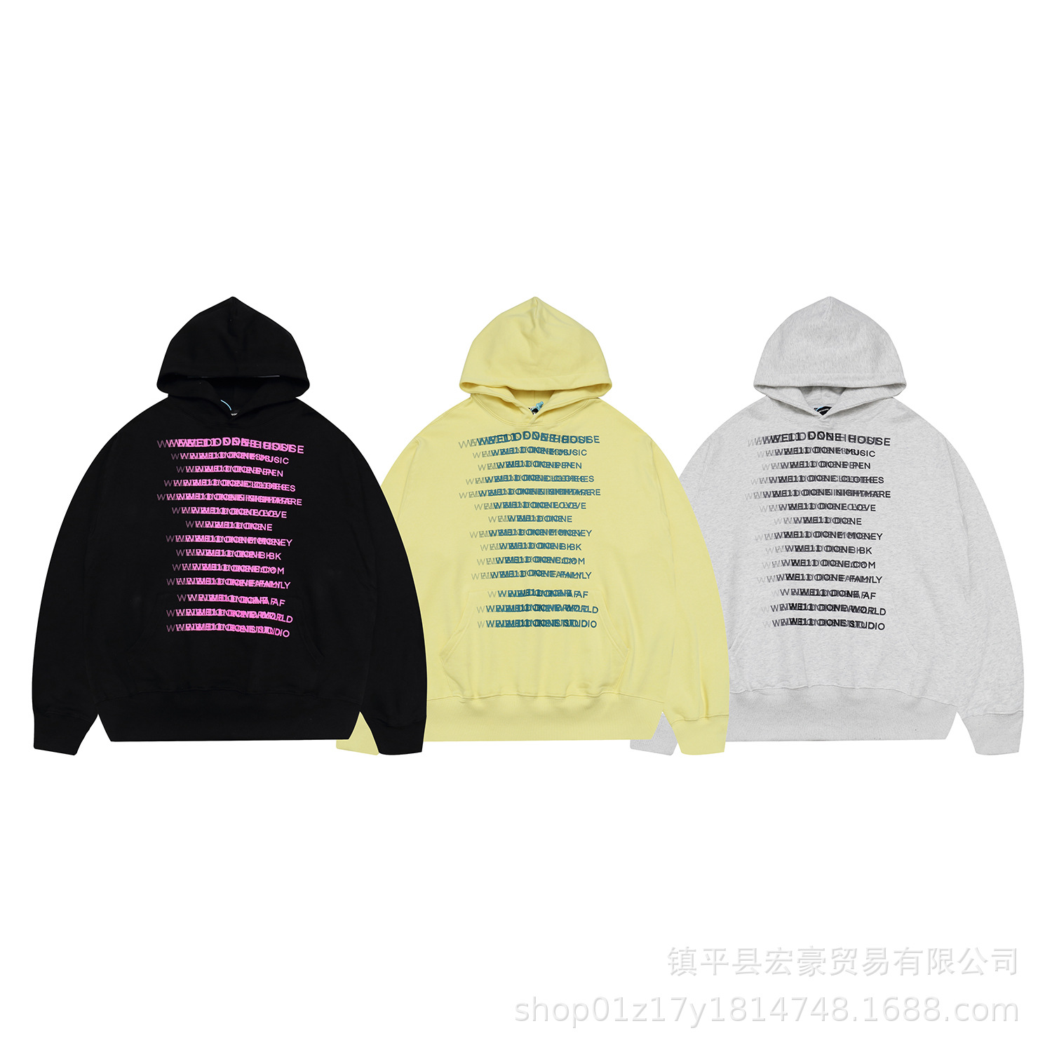 23SS新款WE11镜像皮标徽章连帽卫衣男女同款帽衫韩版长袖帽衫上衣详情5
