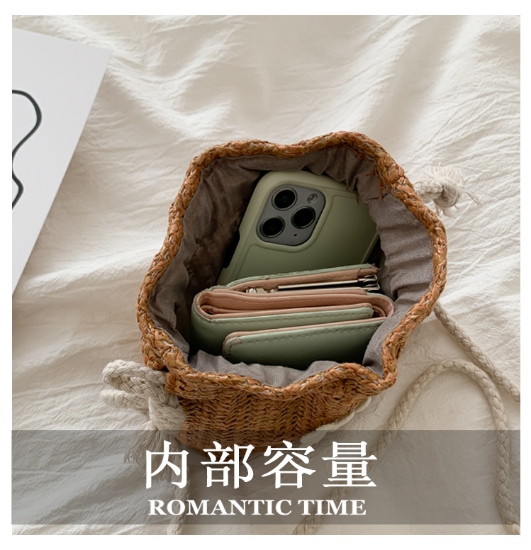 2021 new stylish drawstring bucket bag for women, Daisy woven bag, fashionable and compact mobile phone bag pic 27