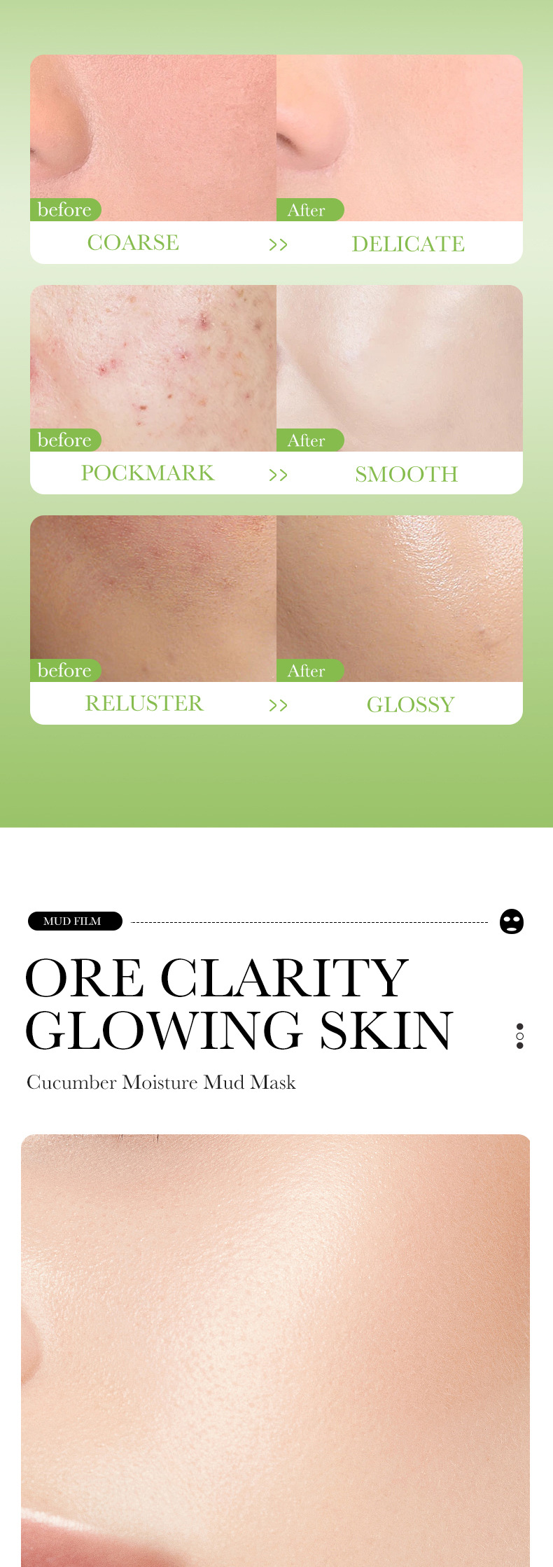 The all-English BIOAOUA Cucumber Moisturizing Mud Mask cleanses pores and improves blackheads. It is an export-oriented cross-border mask exclusively for export pic 40