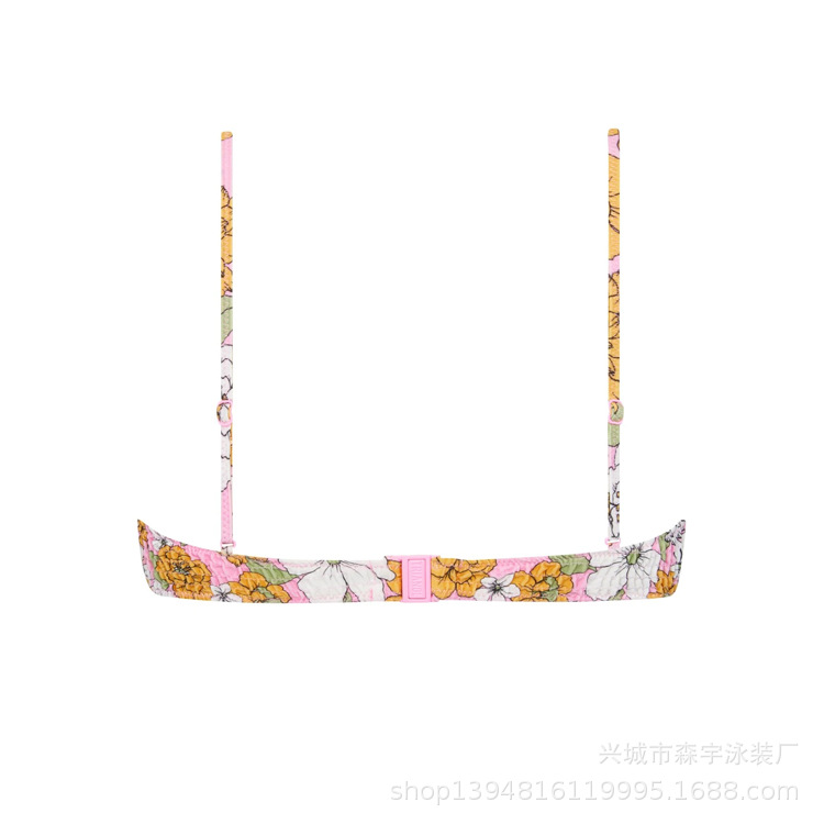 The 11-color INS triangular double-sided swimsuit with strapless and pleated designs from Europe and America has swept the new bikini style pic 52