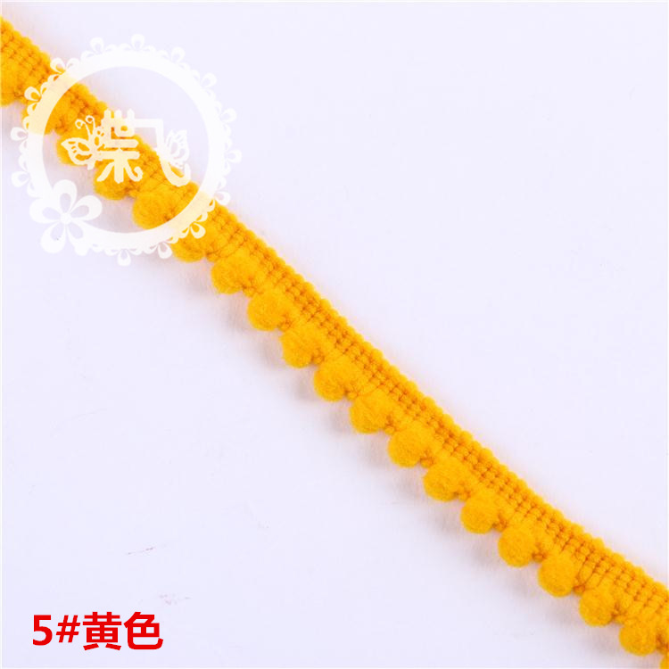 现货供应35色爆款密芽边毛毛虫织带DIY手工帽子服装辅料 毛球花边详情19