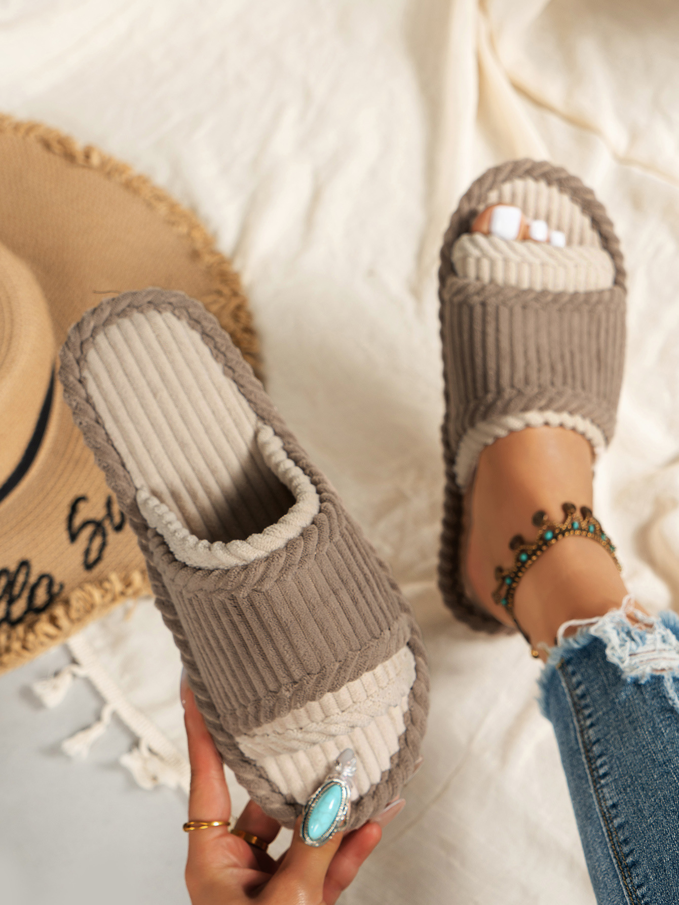 亚麻拖鞋女春秋四季室内家用棉麻踩屎感居家居防滑夏季男情侣批发详情5