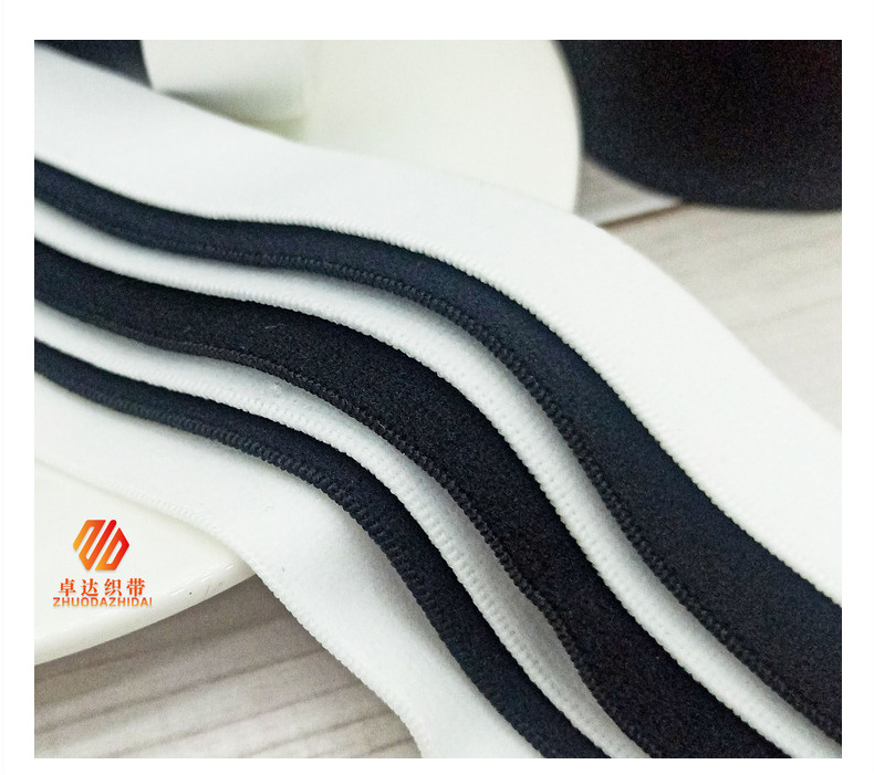 The manufacturer has black and white nylon double-sided brushed elastic bands, soft underwear, wide rubber bands, waist and neck bags, and elastic webbing in stock pic 23