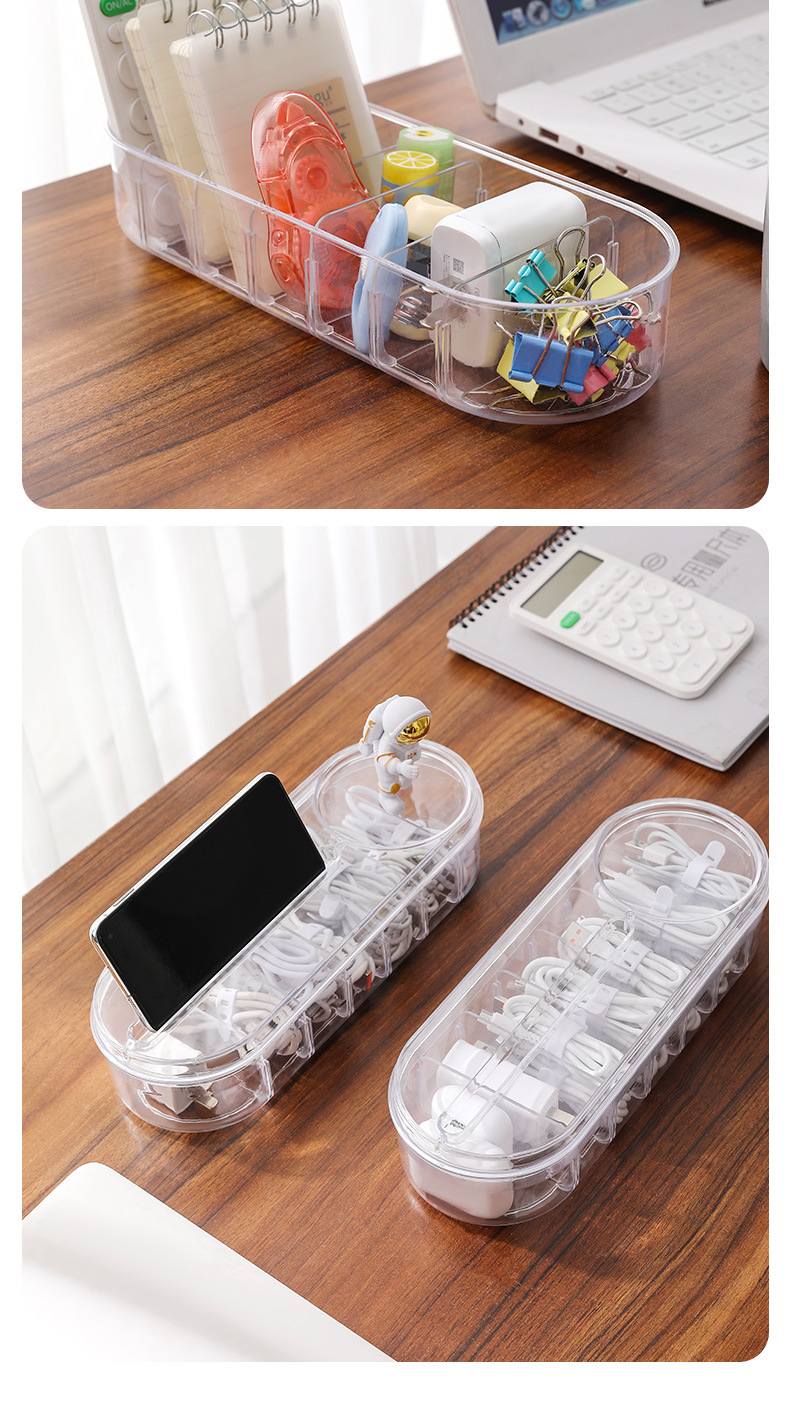 Office essentials: Data cable storage box, desktop small box, charger, USB flash drive, drawer compartments, room magic tool pic 16