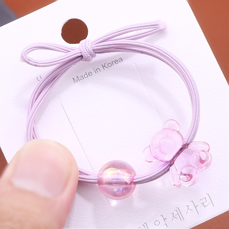 Korean version of ins hair band, acrylic cartoon crystal bear hair tie, female student 2-yuan rubber band hair tie and bracelet, dual-purpose pic 7