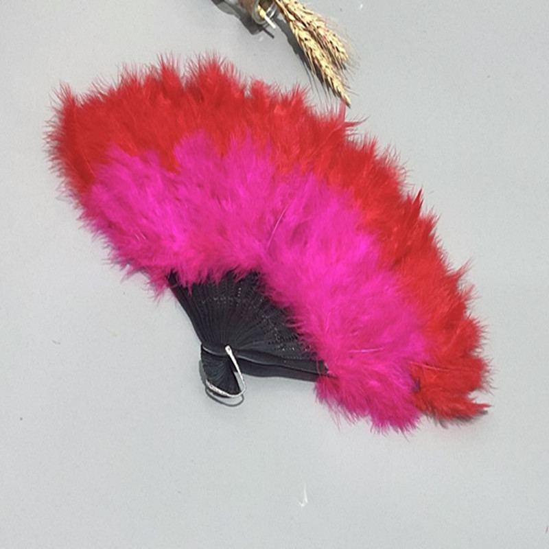 The full fleece thickened standard feather fan color-blocking gradient series cheongsam runway show stage performance pic 25