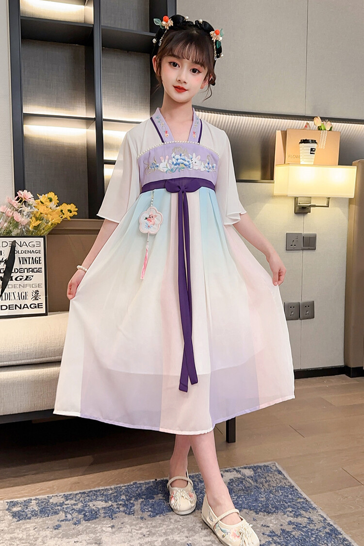 汉服女童春薄款中国风襦裙连衣裙古装超仙春季小女孩儿童唐装批发详情18