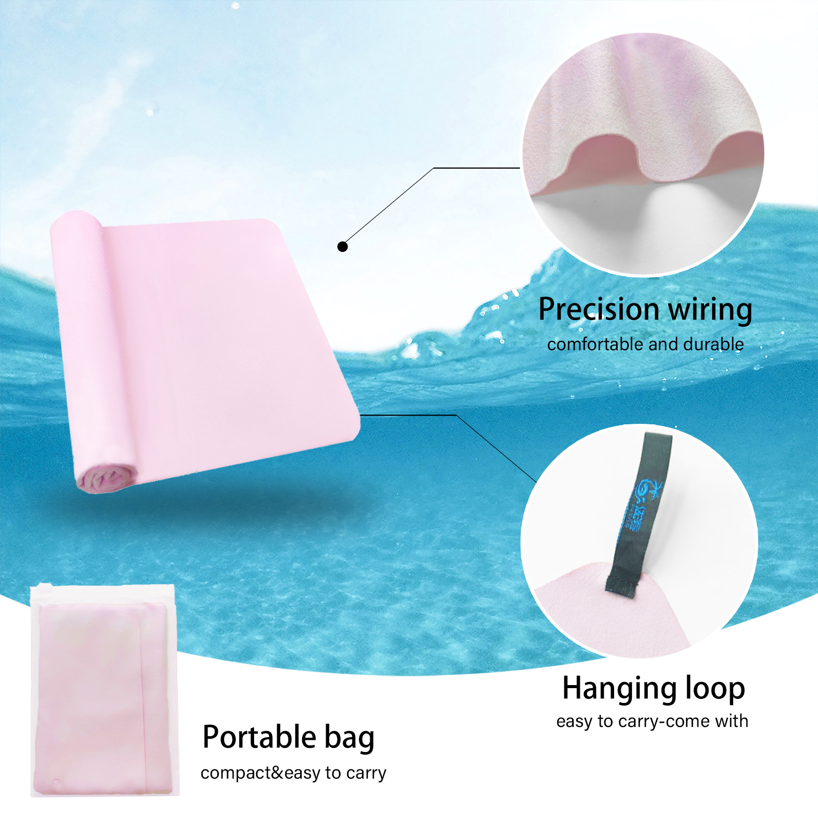 Ultra-fine fiber quick-drying double-sided fleece towel: soft, skin-friendly, quick-drying, sweat-absorbing, sports, travel, yoga, beach towel pic 6