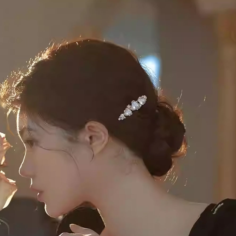 复古爱心碎发夹 仙女侧边简约高级感鸭嘴夹气质可爱刘海夹子头饰详情5