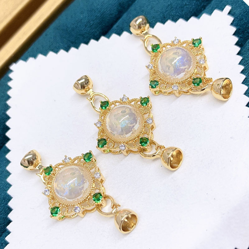 18k金方形万能扣空托贝珠散珠手链项链轻奢新款配饰diy手工详情7