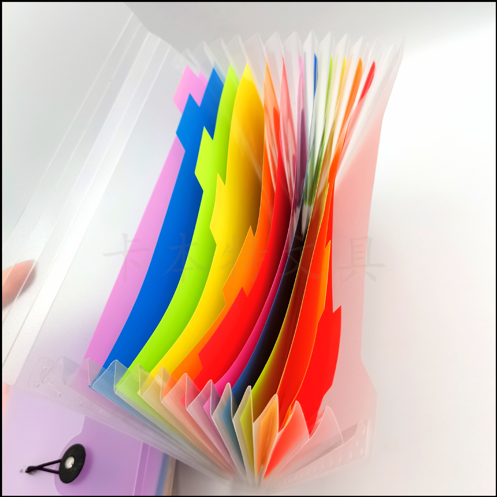 磨砂透明风琴包13层 A5票据资料包绑带文件收纳包彩色内页文件夹详情8