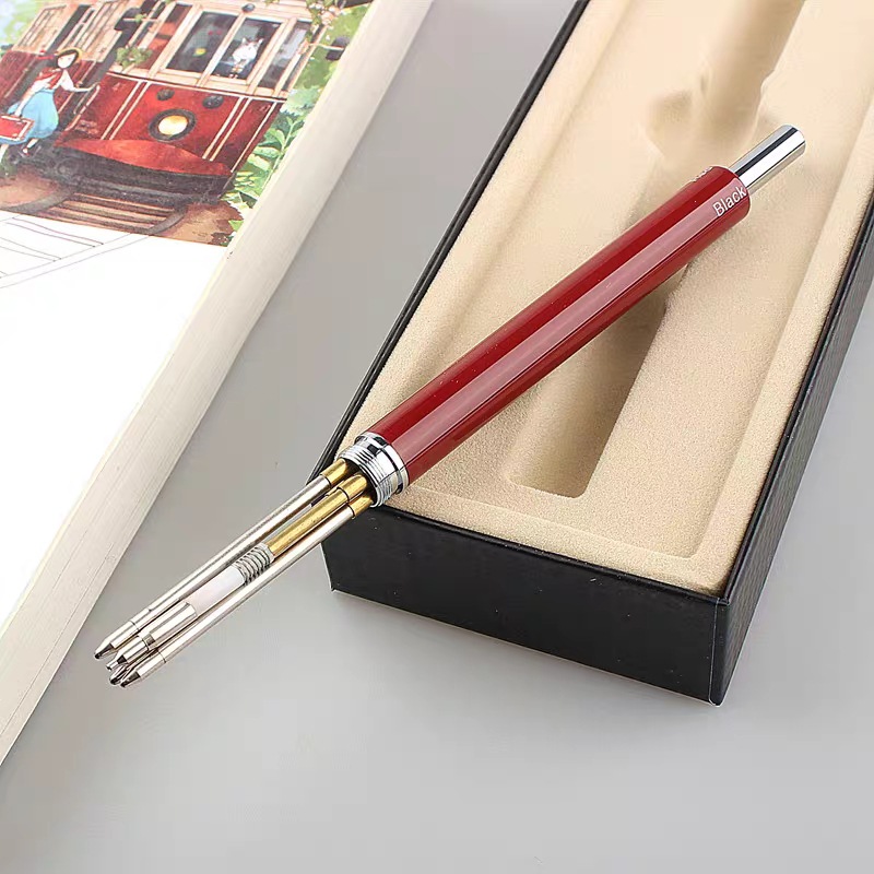 Multi-functional four-color integrated black technology gravity-sensing pen, ballpoint pen + automatic pencil press multi-color metal pen pic 6